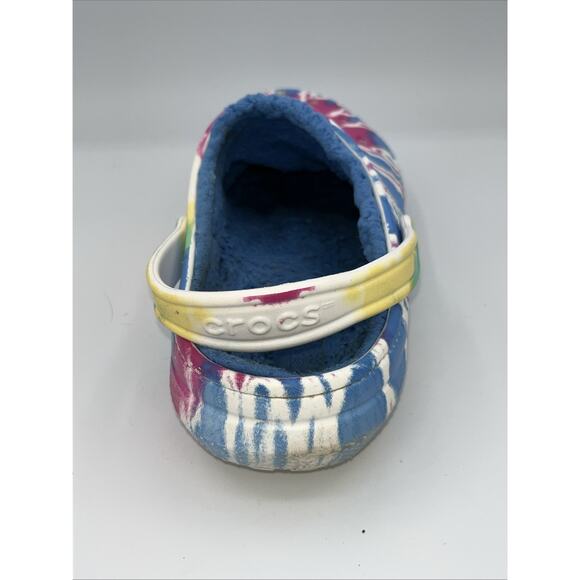 Crocs Unisex Multicolor Tie Dye Classic Fur Lined Clog Men Sz 11 Womens Sz 13 - Picture 8 of 10